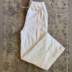 Linen Blend Abercrombie Pull-on Wide Leg Pants